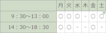 診療時間表